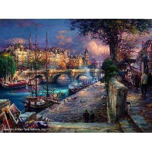  Cao Yong   Banks of La Seine Canvas Giclee