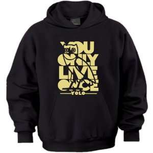 YOLO You Only Live Once Owl Hoodie Small by DiegoRocks