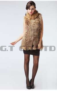 0303 Real Raccoon Fur Vest waistcoat gilet sleeveless nature fur for 