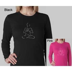   SLEEVE Womens Black Yoga Shirt S   Created using popular Yoga poses