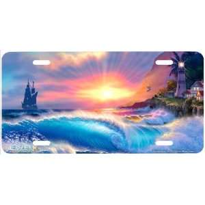 4074 Coming Home Beach Scene License Plate Car Auto Novelty Front 
