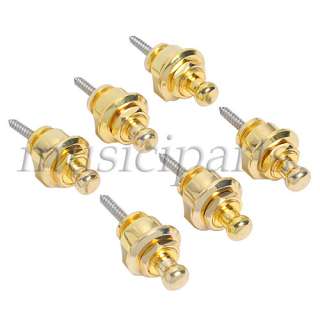 6x Gold Strap Lock Peg for Electric/Acoustic Guitar Bas  