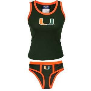  Miami Hurricanes Green Ladies Avenue 153 Underwear Set 