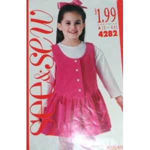  See & Sew 4282 Pattern Childrens Jumper and Top Size A 2,3 