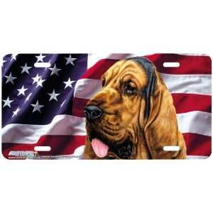 4339 American Bloodhound Dog License Plate Car Auto Novelty Front 