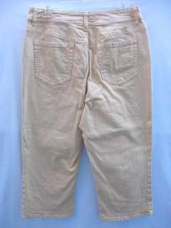 Chicos Platinum Womens Yellow Denim Capri Crop Pants Jeans 1.5 sz 10 