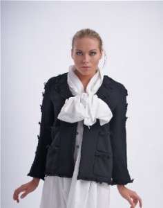 CHANEL 07A Black Wool Jacket Size 42  