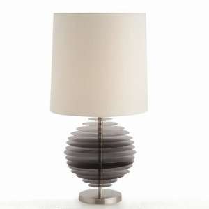  Kert Antique Brass and Brushed Steel Disc Lamp with Ivory 