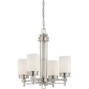  Nuvo 60/4707 Wright Brushed Nickel Four Light Chandelier 