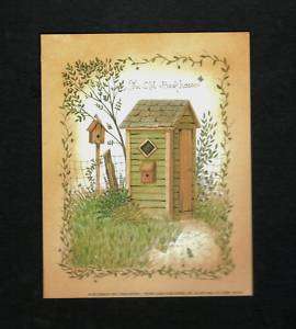 OLD BACKHOUSE~Country Bath BATHROOM~OUTHOUSE art Sign  