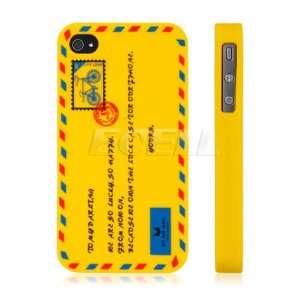  Ecell   YELLOW AIR MAIL LETTER ENVELOPE RETRO SILICONE GEL 
