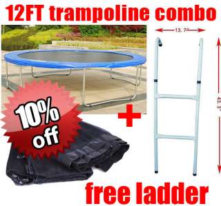 AOSOM 14 FT Round Trampoline Set with cover pad exercise  