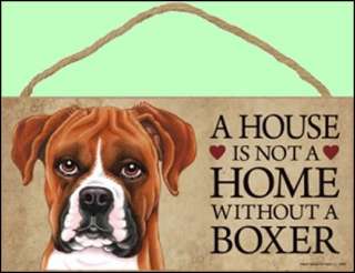   Home Sign without a Boxer (uncropped ears) 10 x 5 Wooden Sign  