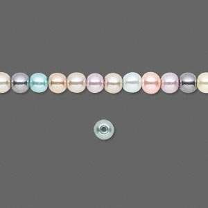  #2414 4mm Bead, glass asst. colors, round 50 beads Arts 
