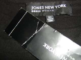 JONES NEW YORK⋆ Black Knit Stripe Sweater Dress NEW 3X  