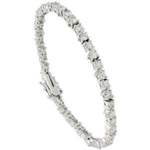   size Slash Link CZ Tennis Bracelet, 7in., 3/16 (4.5mm) wide Jewelry