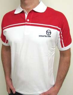 Sergio Tacchini 80s McEnroe New Young Line Polo Shirt White/Red Small 