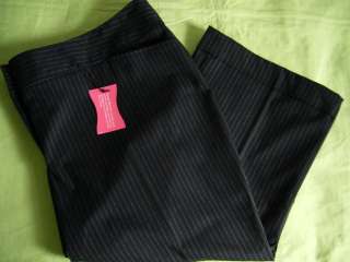 NEW Lane Bryant Dress Stretch Capri pants 28 Black Pinstripes  