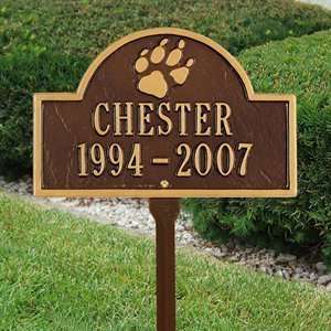  5020   Personalized Two Line Pet Paw Mini Arch Lawn Marker 