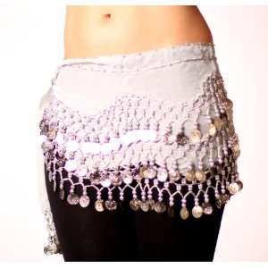 Belly dancing white skirt and white arm cuffs