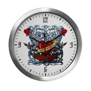  Modern Wall Clock Love Hurts with Sword Heart Thorns and 