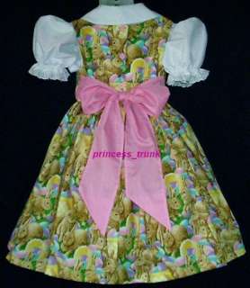 Cute Bunny w/Decorated Easter Eggs Dress Sz 12M 10yrs  