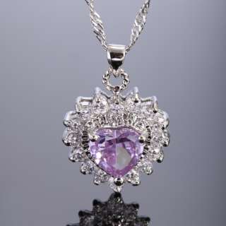 30% OFF Fashion Jewelry Heart Purple Tanzanite White Gold GP Pendant 