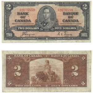  Canada 1937 2 Dollars, Pick 59c 