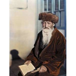  Ashkenazic Jew Poses with His Literature in His Lap 