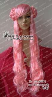 New beautiful pink long curly Cosplay Party Wig  