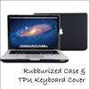 Black Rubberized Macbook Pro Case 13 inches with TPU transparent 