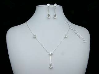 Elegant Bridal Wedding Crystal Necklace Earrings 1247  