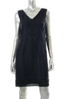  Klein New York NEW Petite Versatile Dress Blue Silk Ruched 12P  