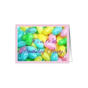  65th Birthday Party Invitation Jellybeans Card Toys 