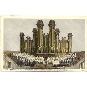  1930s Vintage Postcard Mormon Tabernacle Choir and Organ 