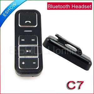Clip On Wireless Bluetooth Headset Stereo Handsfree A2DP C7 Brand New 