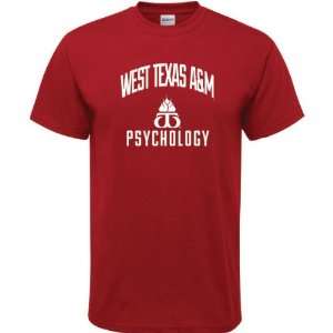 West Texas A&M Buffaloes Cardinal Red Psychology Arch T Shirt