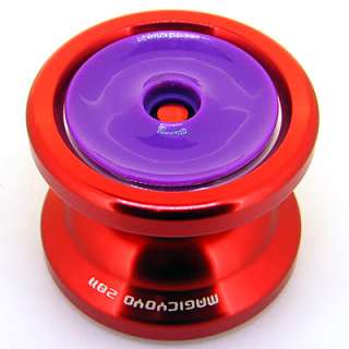 Magic YoYo T10 Dark Angel 2 Red with purple flat hubstacks Aluminum 