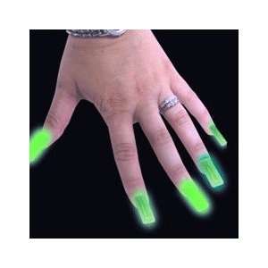    Glow Finger Nails   Green (Box of 10 Nails) 