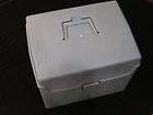 Blue Plastic File Box with Handle and Clip  V.G. Cond.