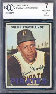 1967 topps #140 WILLIE STARGELL pirates BGS BCCG 7  
