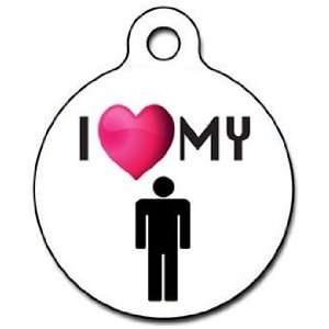  I Love My Human   Custom Pet ID Tag for Cats and Dogs 