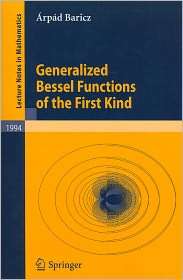 Generalized Bessel Functions of the First Kind, (3642122299), Arpad 