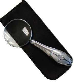 Elegant Metal Silver Handheld Magnifier Magnifying Glass  
