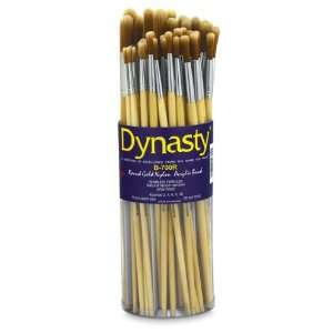 Dynasty Brush Canister B 700R   Round Gold Nylon Acrylic Brushes (long 