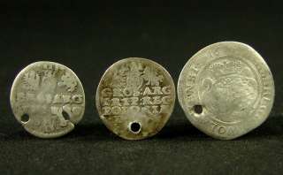 1590 POLAND SIGISMUND III SILVER 3 GROSCHEN GROSZ COINS  