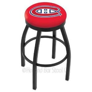  Montreal Canadiens Logo Black Wrinkle Swivel Bar Stool 