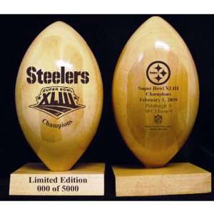   Bowl XLlll Champions Laser Engraved Wood Football