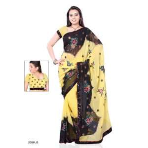  Designer party wear chiffon fabric saree   5099 A 