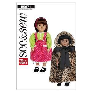  Butterick Patterns B5671 18 Doll Clothes, One Size Only 